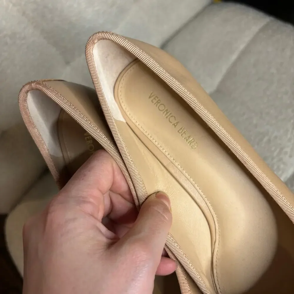 NEW Veronica Beard Catherine Leather Bow Ballet Flats
